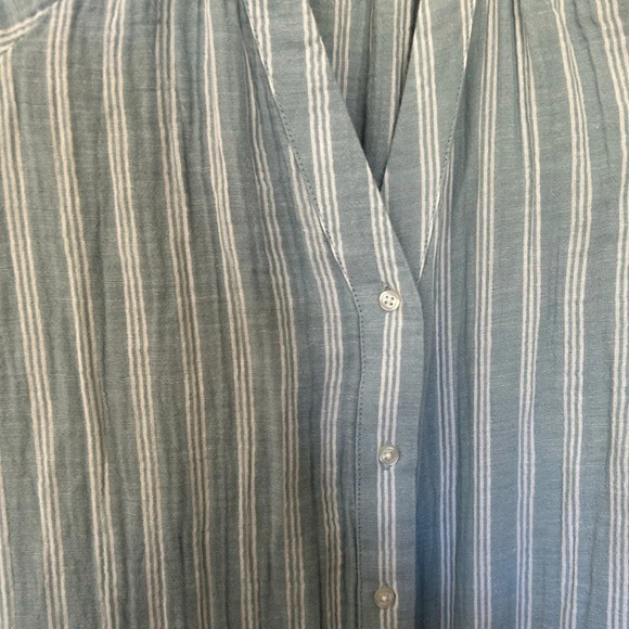 Old Navy Blue Striped long Maxi Dress w belt  large - Picture 2 of 3